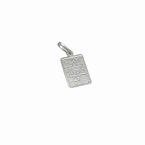Pingente Estrela de David - Retangular - prata 925