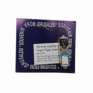 Mezuzá Judaica para Carro com Tábuas Douradas