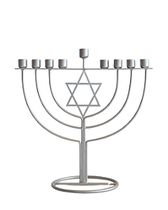 Chanukiá Prateada com Estrela de Davi