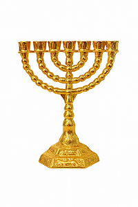 Mini Menorá Dourada- Com Bolinhas