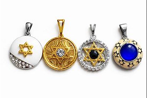 Pingentes Redondos Estrelas de David