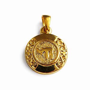 Pingente Chai Dourado - Redondo
