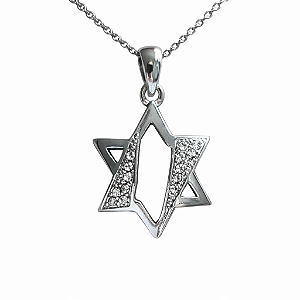 Colar de Estrela de David - Zircônias