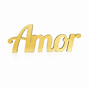 Enfeite Amor - Acrílico e Madeira