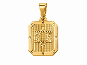 Pingente Estrela de David Dourado - Octogonal