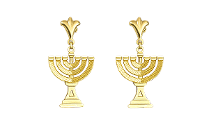 Brincos Menorá Dourado