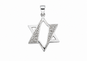 Pingente Estrela de David com Bolinhas - Prata 925