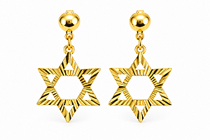 Par de Brincos de Estrela de David - Dourado