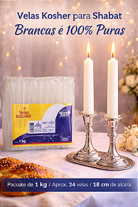 Velas para Shabat e Yom Tov Brancas – Pacote 1 Kg