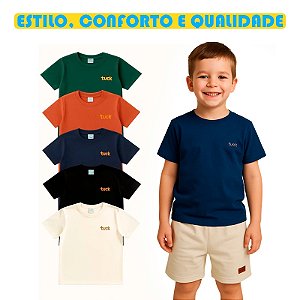 Kit 3 a 5 Camisetas Manga Curta Menino Infantil Malha Premium Tamanho 1 ao10 anos