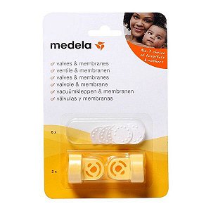 Kit 2 válvulas e 6 membranas para bombinha extrator de leite materno Medela