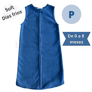 Saco Saquinho de Dormir Bebê (Sleep Bag) Cobertor de Vestir Soft (Azul) Tam. P