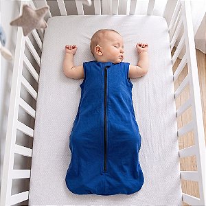 Saco de Dormir Bebê Malha 100% Algodão Azul Tam. M (9 a 18 meses)