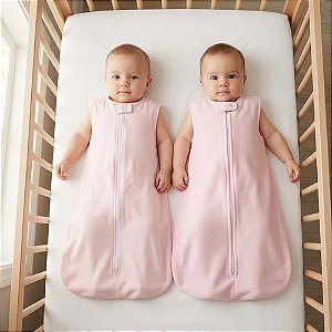 Kit 2 Sacos de Dormir Bebê Verão + Inverno Rosa – Malha M e Soft P