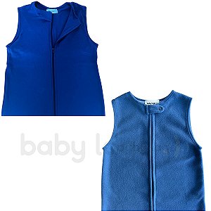 KIT 2 Un - Saco Saquinho de Dormir Bebê - Verão M Inverno P (Azul)