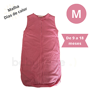 Saco Saquinho de Dormir Bebê (Sleep Bag) Malha Verão (Rosa Chiclete) Tam. M