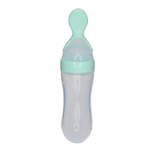 Colher dosadora silicone bebê leite materno papinha (Verde)