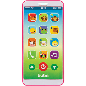 Baby Phone Telefone Celular Brinquedo Musical e Educativo para bebês e crianças (Rosa) Buba - Cód. 6842