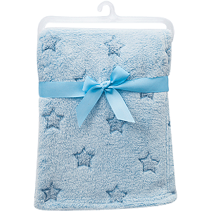 Cobertor Manta Mantinha Infantil Bebê Toque Macio Estrelinhas Azul (Menino) Buba - Cód. 11846