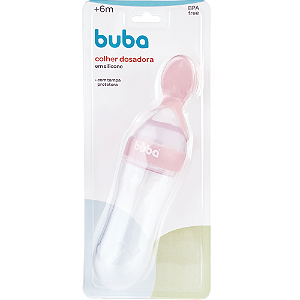 Colher dosadora silicone bebê leite materno papinha mamadeira de colher (Rosa)  Buba - Cód. 14679