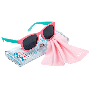 Óculos de sol baby para criança infantil bebê c/ proteção 100% UVA UVB (Rosa e Verde) Buba - Cód. 11748