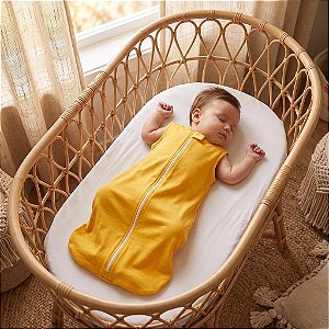 Saco de Dormir Bebê Malha 100% Algodão Amarelo Tam. P (0 a 8 meses)