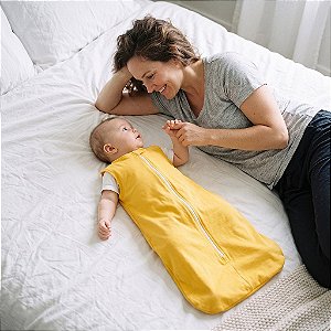 Saco de Dormir Bebê Malha 100% Algodão Amarelo Tam. M (9 a 18 meses)