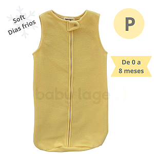 Saco Saquinho de Dormir Bebê (Sleep Bag) Cobertor de Vestir Soft (Amarelo) Tam. P