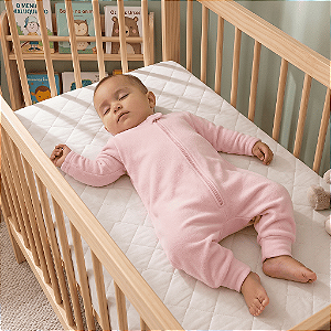 Saco de Dormir Bebê Soft com Manga e Pé Rosa Tam. G
