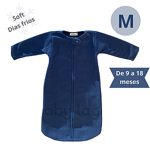 Saco Saquinho de Dormir Bebê Com Manga (Sleep Bag) Cobertor de Vestir Soft (Azul) Tam. M