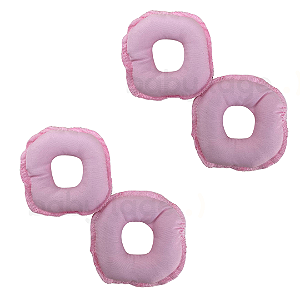 Kit 2 Pares - Rosquinhas para seios amamentação Lavável (rosa) c/ 4 uni