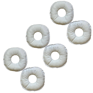 Kit 3 Pares - Rosquinhas para seios amamentação Lavável (branca) c/ 6 uni