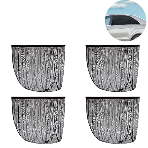 Kit 4 un - Protetor solar para vidro do carro bebê criança capa tecido envolve a porta do carro (Preto)