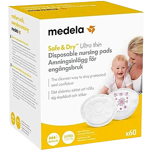 Absorvente Protetores para seios descartável Safe & Dry (Ultra Thin) Medela c/ 60 un