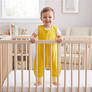 Saco de Dormir Bebê Malha 100% Algodão com Pé Amarelo Tam. G