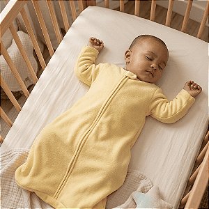 Saco de Dormir Bebê Soft com Manga Amarelo Tam. P (0 a 8 meses)