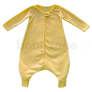Saco Saquinho de Dormir Bebê Com Manga e Pézinho (Sleep Bag) Cobertor de Vestir Soft (Amarelo) Tam. G