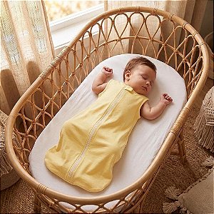 Saco de Dormir Bebê Malha Algodão Amarelo Claro Tam. M (9 a 18 meses)