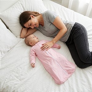 Saco de Dormir Bebê Malha Com Manga Rosa Tam. M (9 a 18 meses)