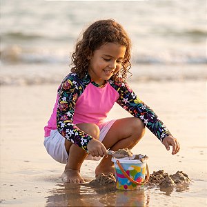 Camiseta UV Infantil Menina Mãe e Filha Manga Longa FPU 50+ Praia