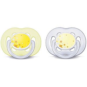 Chupeta Avent Freeflow 6 a 18 meses Dupla (pack com 2 uni) Amarela - SCF181/23 - Philips Avent