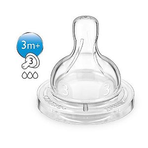 Bico mamadeira avent Clássica Anti-Colic N. 03 (pack com 2 uni) - SCF633/27 - Philips Avent