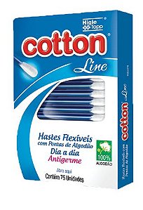 Cotonete Hastes Flexíveis caixa c/ 75 uni - Cotton Line