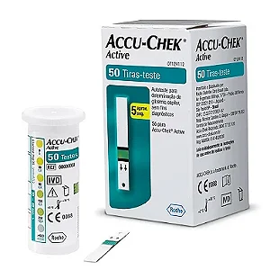 Caixa com 50 Tiras Accu-Chek Active para Medição de Glicose