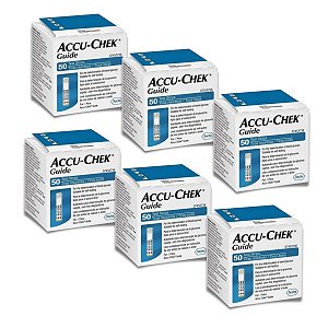 Tiras Accu Chek Guide - Kit Com 6 Caixas (300 Tiras)