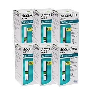 Tiras Accu Chek Active - Kit Com 6 Caixas (300 Tiras)