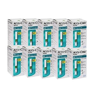 Tiras Accu Chek Active - Kit Com 10 Caixas (500 Tiras)