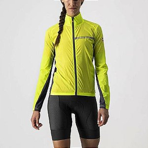 JAQUETA CASTELLI WOMEN - SQUADRA STRETCH - YELLOW FLUO/DARK GRAY