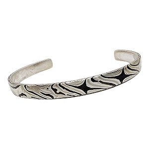 Pulseira estrela mokume prata, shakudo e shiro-shibuich