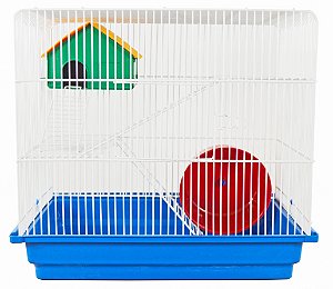 Gaiola para Hamster Topolino Azul Contrera 3 Andares Epoxi